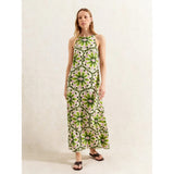 Ro&Zo Mosaic Printed Dress In Green