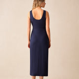 Ro&Zo Navy Jersey Tie Waist Dress