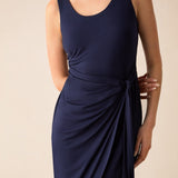 Ro&Zo Navy Jersey Tie Waist Dress