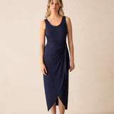 Ro&Zo Navy Jersey Tie Waist Dress