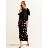 Ro&Zo Pansy Print Bias Cut Skirt In Multi