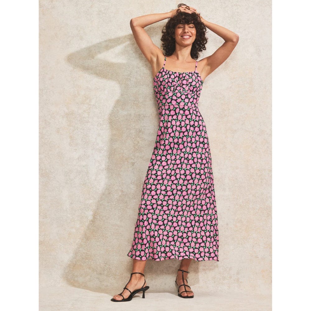 Ro&Zo Pink Rose-Print Strappy Dress