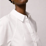Ro&Zo Poplin Short Sleeve Shirt In White