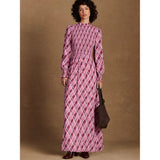 Ro&Zo Print Shirred Maxi Dress in Pink Check