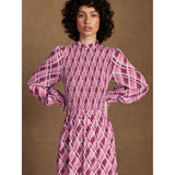 Ro&Zo Print Shirred Maxi Dress in Pink Check