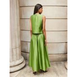 Ro&Zo Satin Full Skirt In Green