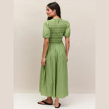 Ro&Zo Shirred Bodice Dress In Green