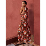 Ro&Zo Tile-Print Maxi Dress