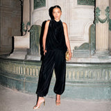 Ro&Zo Velvet Balloon Trousers Black