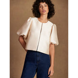 Ro&Zo Puff Sleeve Shell Top In Cream