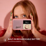 Roberts Revival Petite 2 DAB Radio & Portable Bluetooth Speaker In Dusky Pink