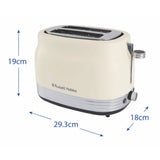 Russell Hobbs Hanley 2 Slice Toaster In Jasmine White
