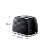 Russell Hobbs Honeycomb 2 Slice Toaster In Black