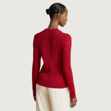 Lauren Ralph Lauren Cable-Knit Cotton-Blend Cardigan In Red