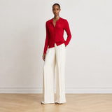 Lauren Ralph Lauren Cable-Knit Cotton-Blend Cardigan In Red