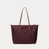 Lauren Ralph Lauren Medium Keaton Nylon Tote Bag In Dark Garnet