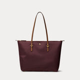 Lauren Ralph Lauren Medium Keaton Nylon Tote Bag In Dark Garnet