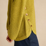 Sahara Avocado Ribbed Wool Blend Button Jumper