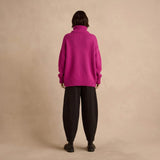 Sahara Boiled Wool Cocoon Jacket Magenta