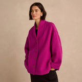 Sahara Boiled Wool Cocoon Jacket Magenta
