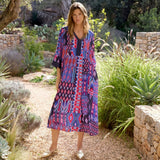 Sahara Diamond Geo Patchwork Dress In Multi