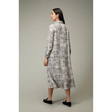 Sahara Etched Check Print Shirt Dress in Ivory/Black