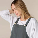 Sahara Fluid Twill Pinafore Dress In Smoke