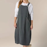 Sahara Fluid Twill Pinafore Dress In Smoke