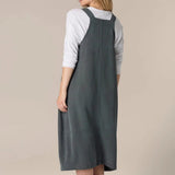 Sahara Fluid Twill Pinafore Dress In Smoke