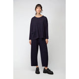 Sahara Graphic Check & Stripe Boxy Top in Plum