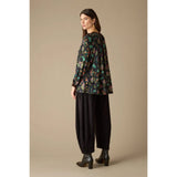 Sahara Hand Drawn Floral Boxy Shirt in Black Multi