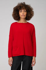 Sahara Merino Pocket Jumper In Chilli