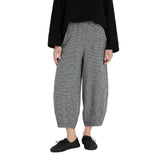 Sahara Micro Gingham Bubble Trousers In Black/White
