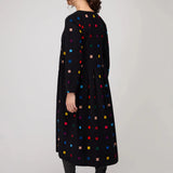 Sahara Multi Colour Check Cord Print Dress in Black Multi