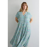Sahara Patchwork Tie Dye Pleated Dress In Multi