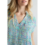 Sahara Patchwork Tie Dye Pleated Dress In Multi