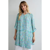 Sahara Patchwork Tie Dye Shirt In Blue