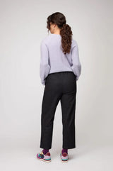 Sahara Stretch Denim Straight Trousers In Black