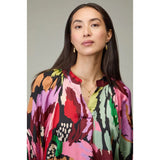 Sahara Textured Viscose Floral Collage Print Top In Multi