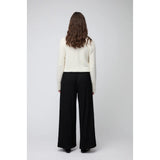 Sahara Textured Wave Jersey Wide Trousers in Black