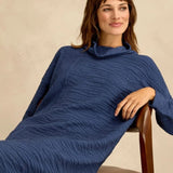 Sahara Wave Textured Crinkle Dress In Cobalt