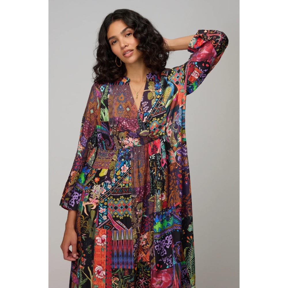 patchwork winter flare dress Elegant Leopard Print Patchwork Dress with Sweetheart Neckline and Fla Canary Houze