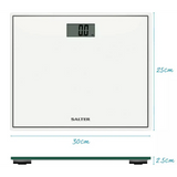SALTER Compact Glass Electronic Bathroom Scale in White