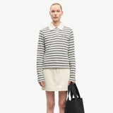 Samsøe Samsøe Sadonell LS Polo In Egret Stripe