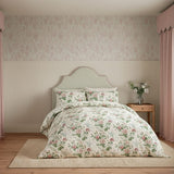 Sanderson 'Elouise' Cotton King Size Duvet Cover Set In Rose