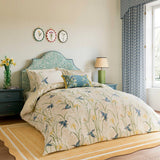 Sanderson Kingfisher & Iris Cover Set Super King Size in Azure & Linen