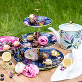 Sara Miller 3 Tier Cake Stand Navy Orchard