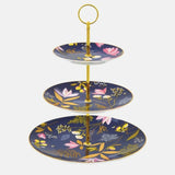 Sara Miller 3 Tier Cake Stand Navy Orchard