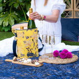 Sara Miller Botanic Blooms Bottle Cooler In Yellow