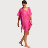 Seafolly Amnesia Kaftan In Hot Pink